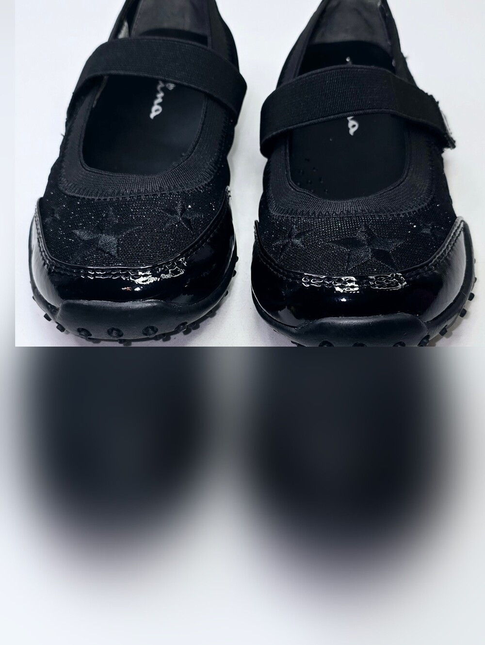 Nina Kids Anastasia Mary Jane Flats Black Sparkle Size 10.5